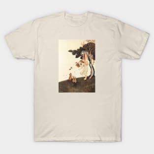 Fairy playing music to rabbits and birds T-Shirt